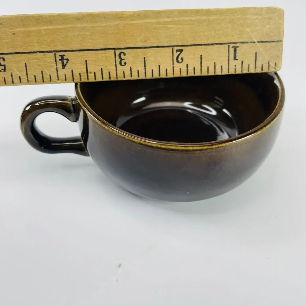 VTG Russell Wright Steubenville American Modern MCM Brown Cup Saucer Plate Lot